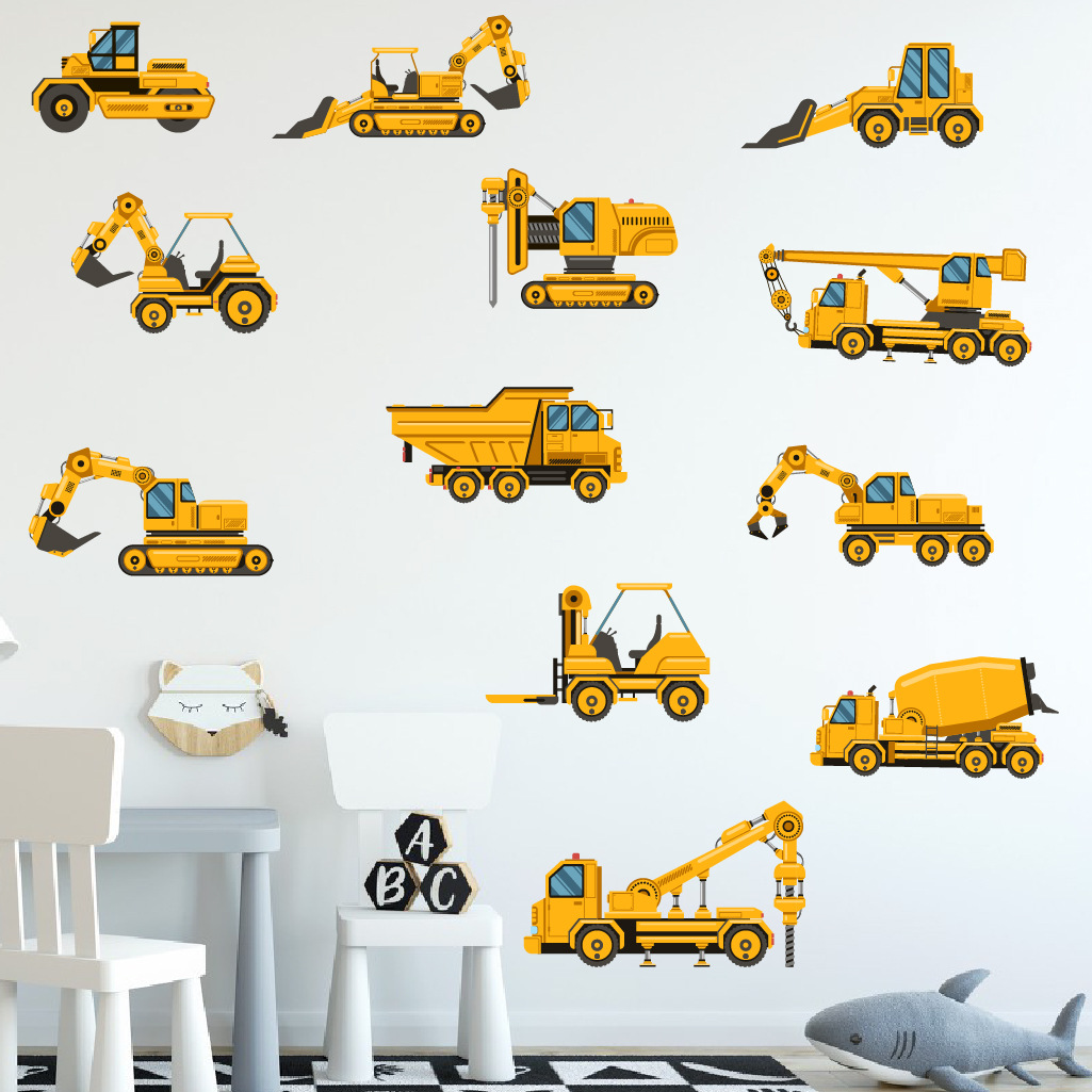 Kids Outdoor Digger - Pegatina de pared autoadhesiva para coche