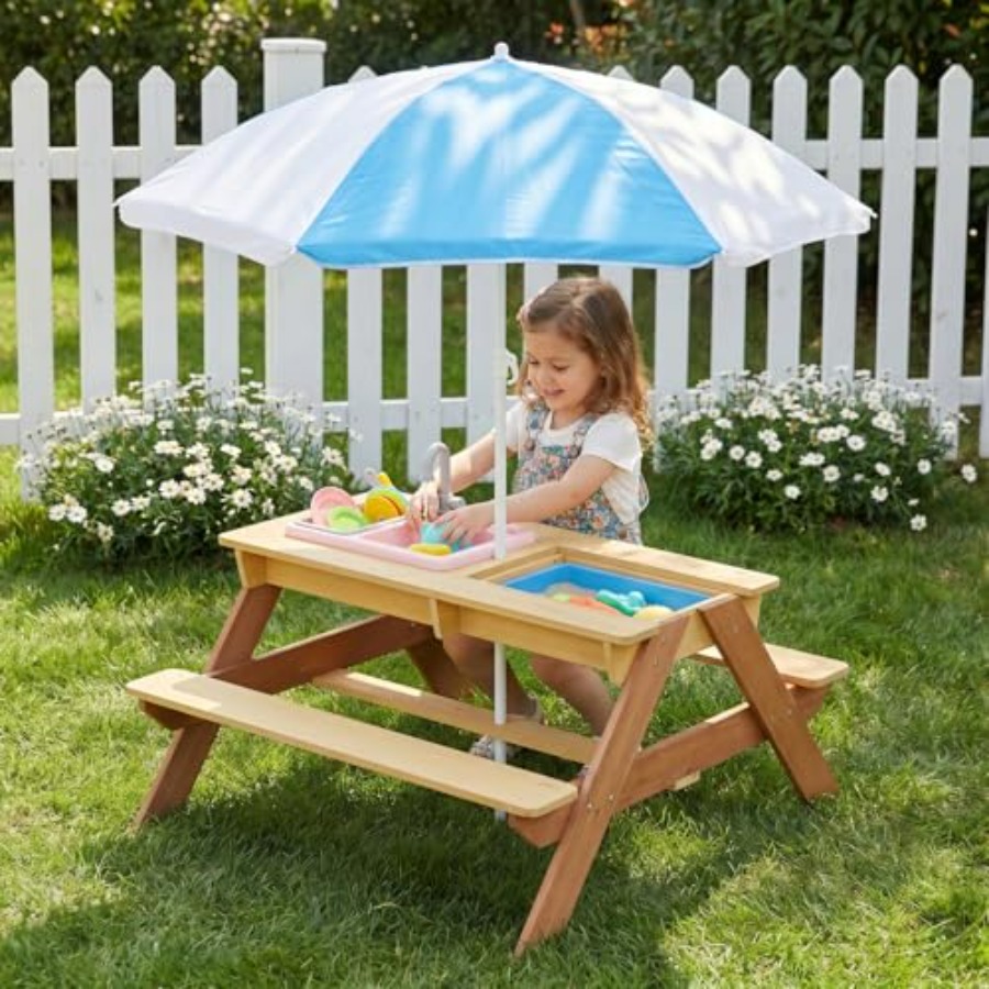 Kids Outdoor Umbrella For Table - Mesa de picnic infantil para exteriores