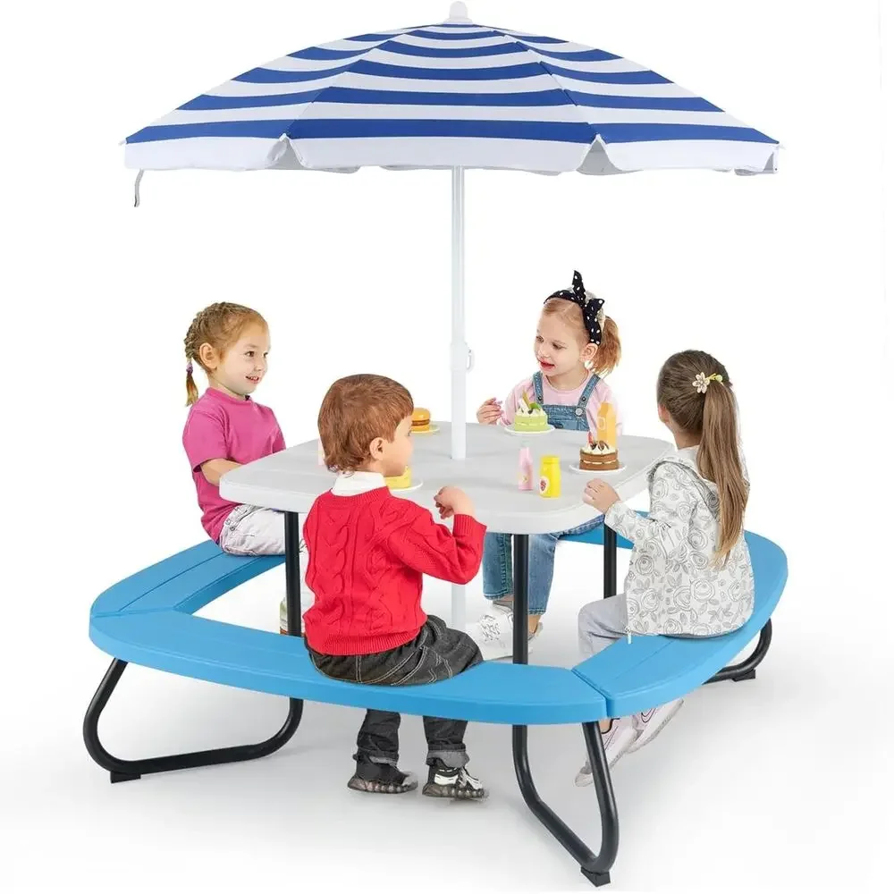 Kids Outdoor Umbrella For Table - Mesa de Picnic para 8 Personas