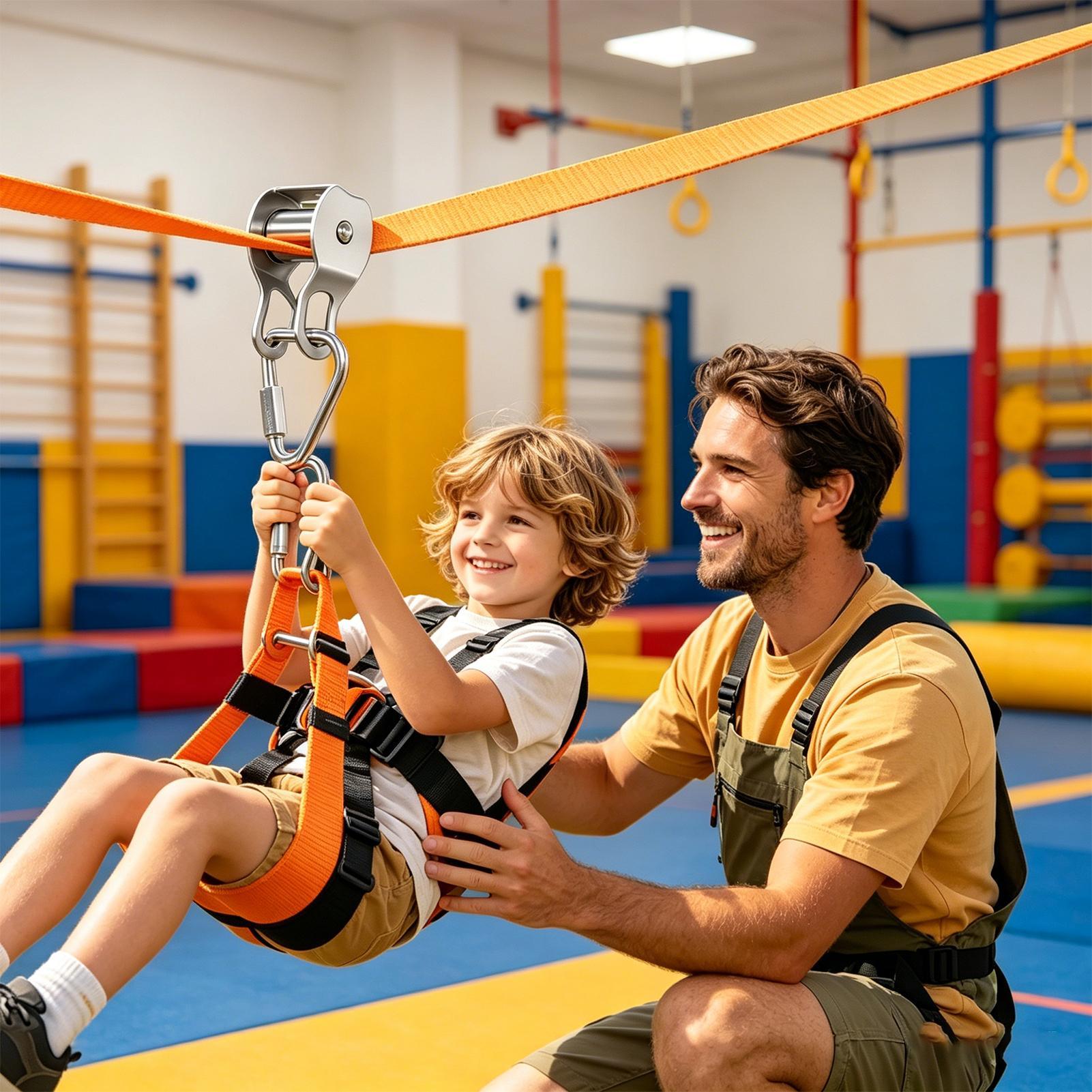 Kids Outdoor Zipline - Cuerda de equilibrio para niños, juguetes