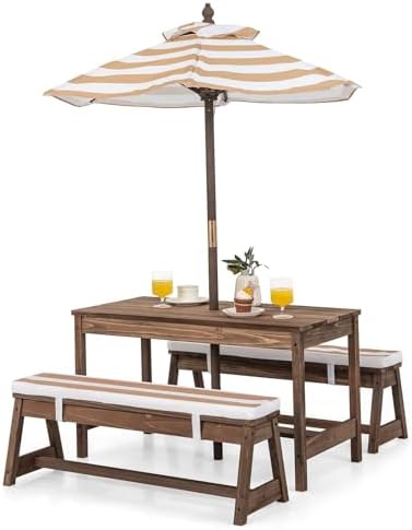Kids Outdoor Umbrella For Table - Mesa de Picnic para Niños, Juego