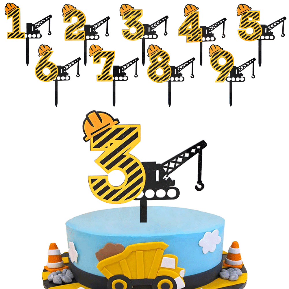 Kids Outdoor Digger - Excavadora de construcción, adorno acrílico para