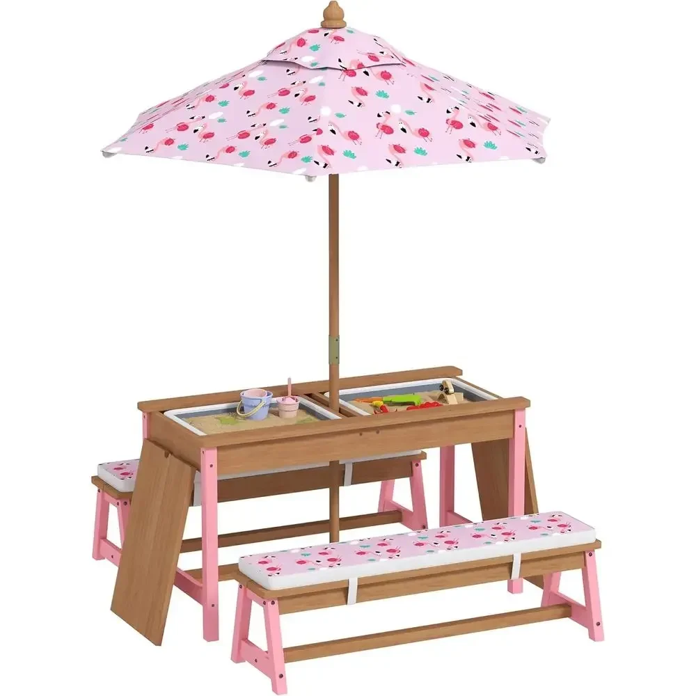 Kids Outdoor Umbrella For Table - Juego de mesa de picnic de
