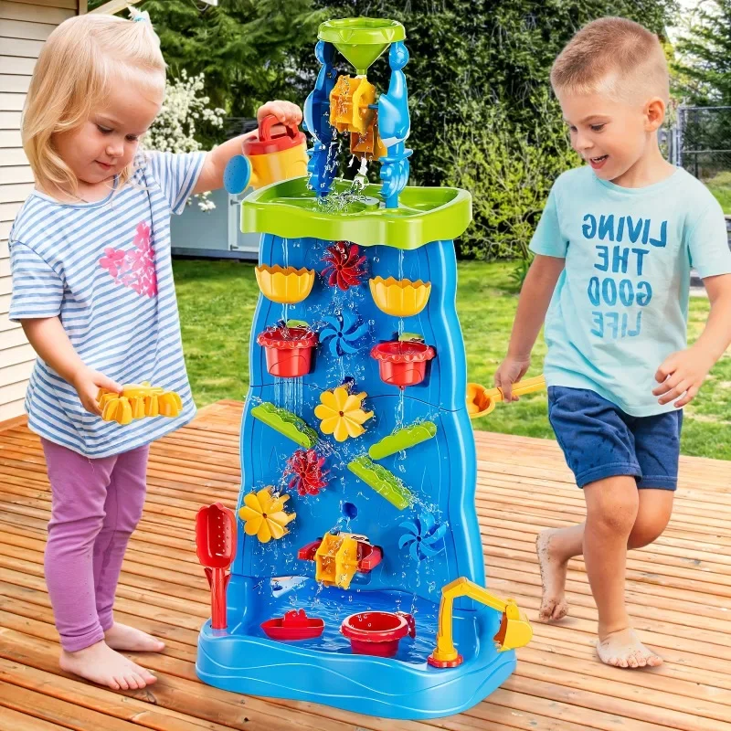 Kids Outdoor Sensory Table - Cascada de descubrimiento para niños, mesa