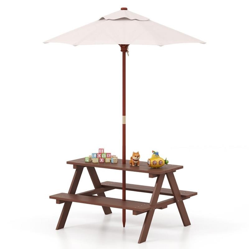 Kids Outdoor Umbrella For Table - Conjunto de Mesa y Bancos de