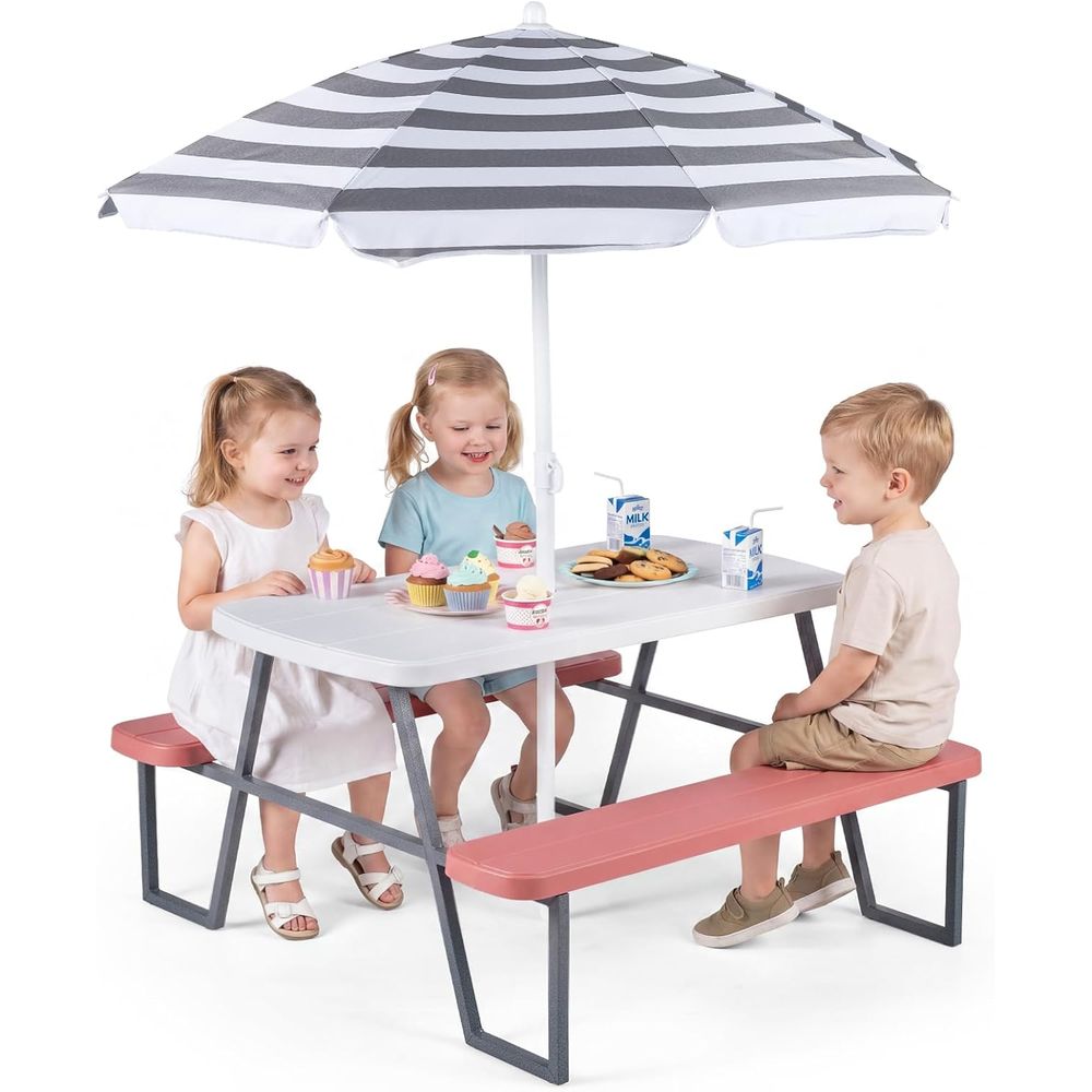 Kids Outdoor Umbrella For Table - Mesa de Picnic para Niños, Juego