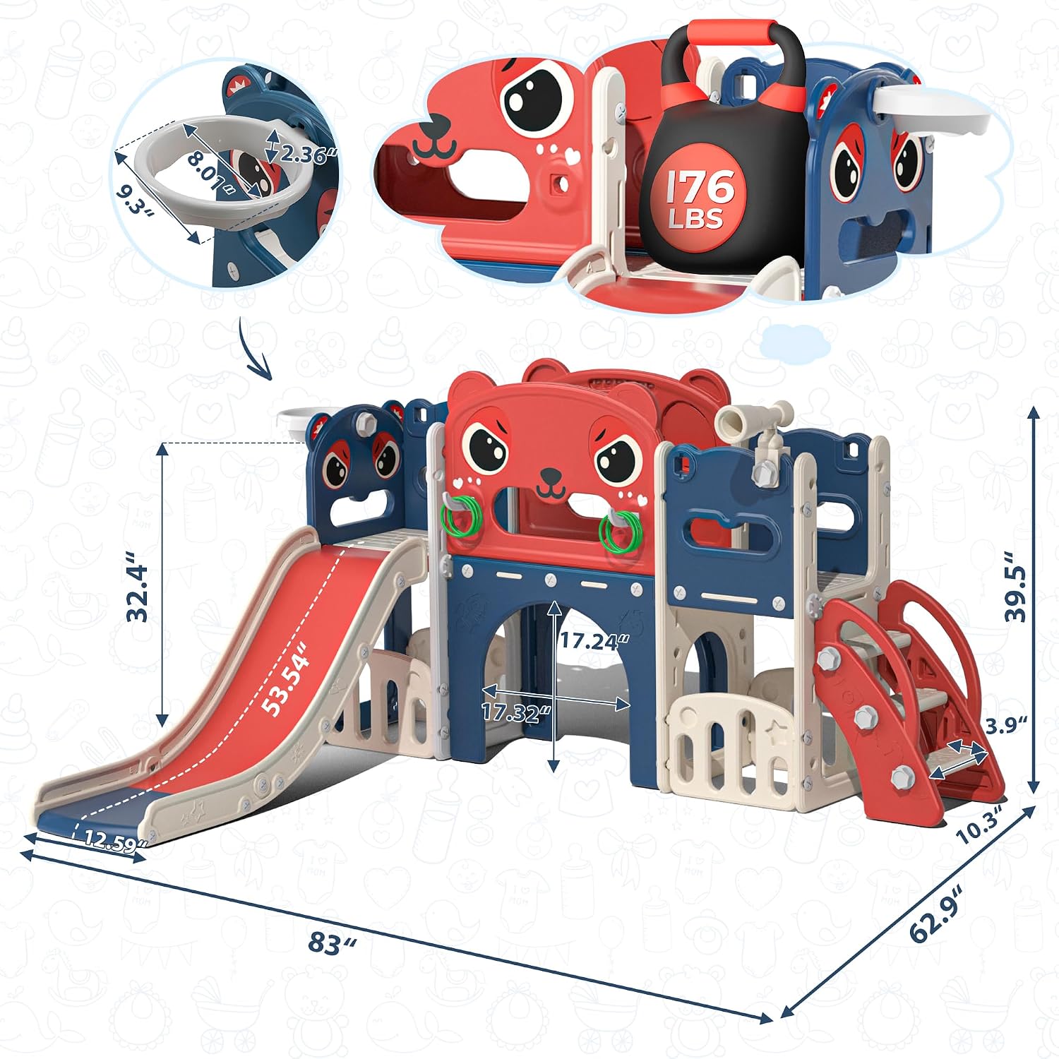 Juego de Tobogán 9 en 1 para N - Kids Outdoor Climber reseña y precio