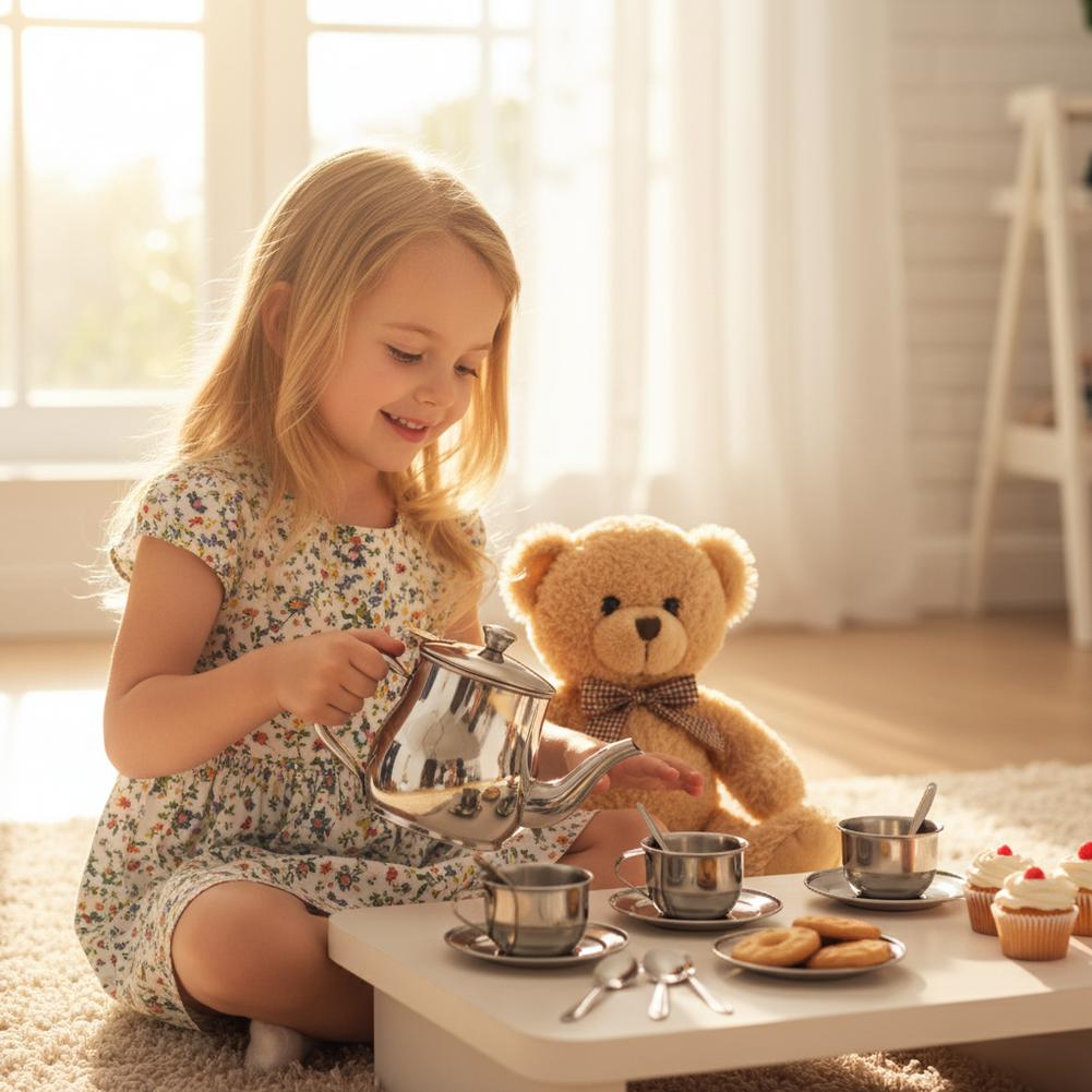 Juego de Té de Acero Inoxidabl - Kids Outdoor Kitchen Diy reseña y precio