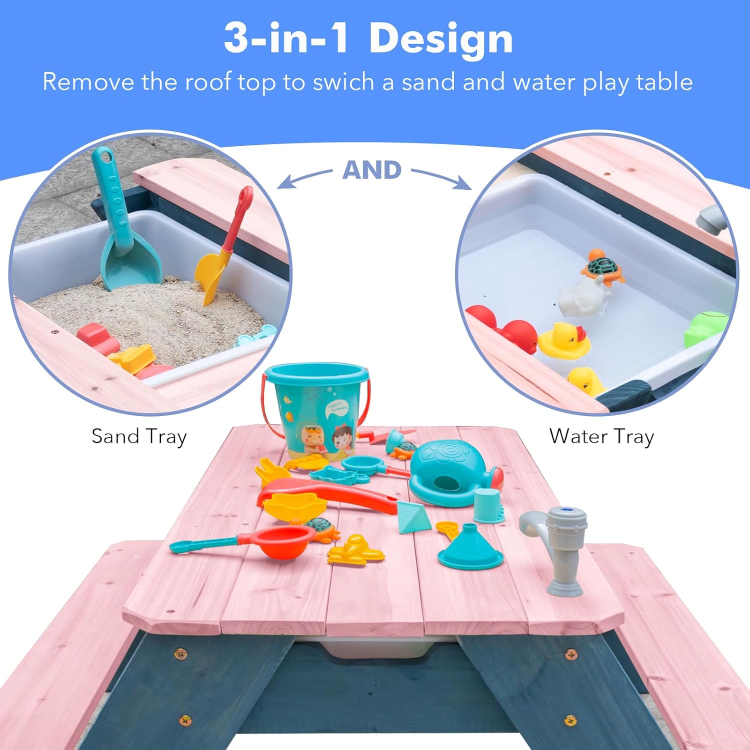 Mesa de arena y agua 3 en 1 pa - Kids Outdoor Umbrella For Table reseña y precio