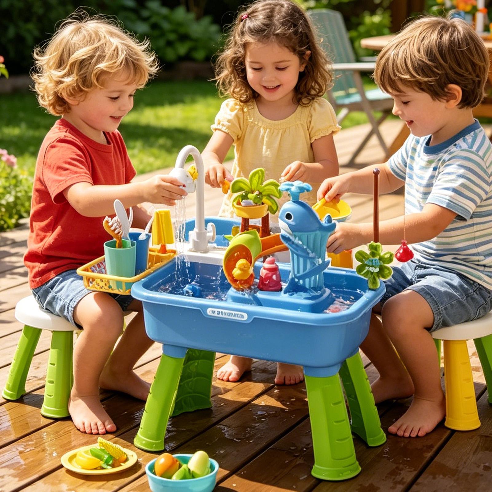 Mesa de Agua para Niños Pequeñ - Kids Outdoor Sensory Table reseña y precio