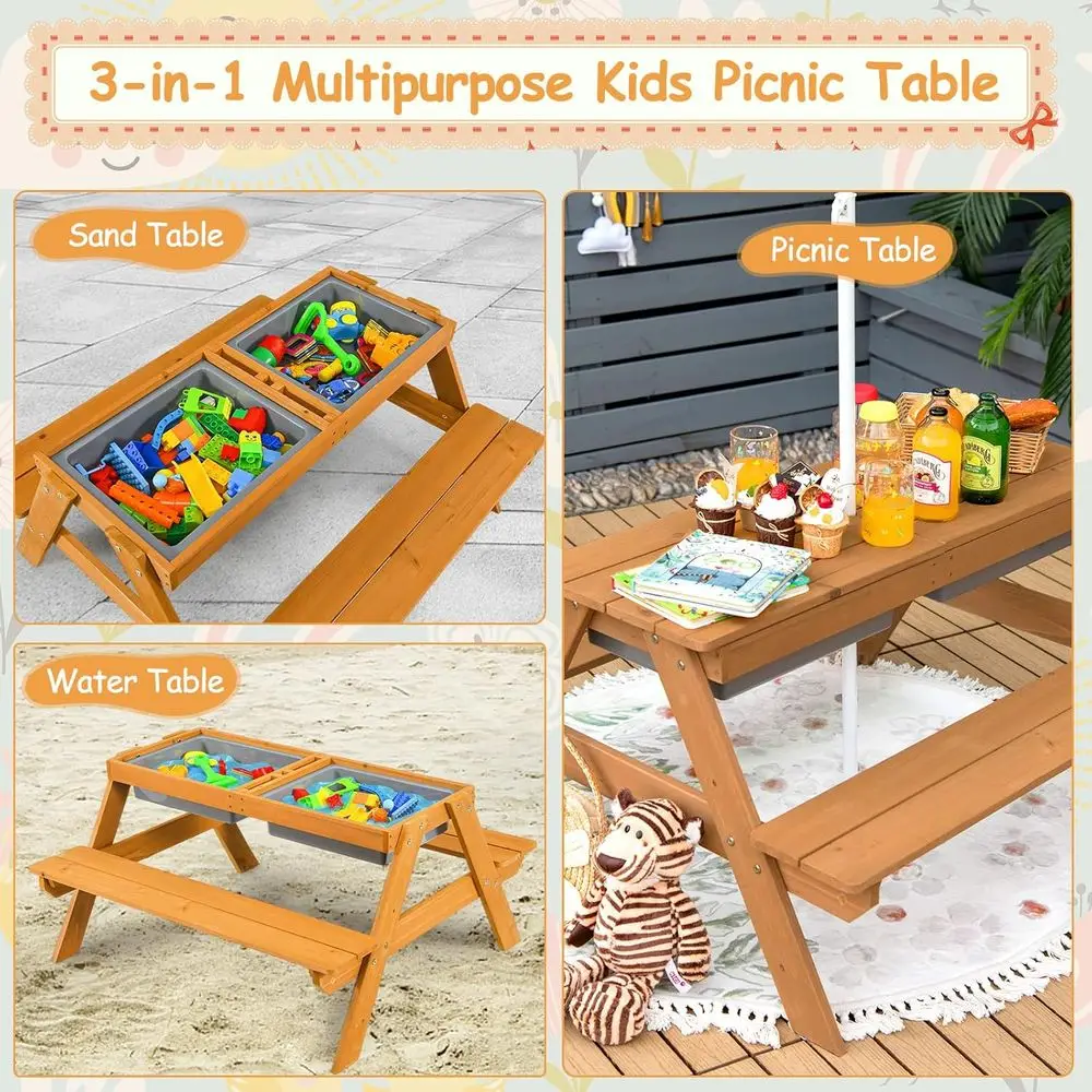Mesa de Picnic 4 en 1 de Mader - Kids Outdoor Umbrella For Table reseña y precio