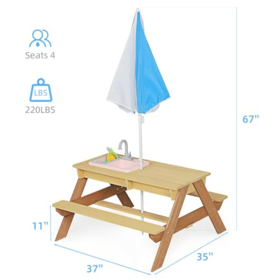 Mesa de picnic infantil para e - Kids Outdoor Umbrella For Table reseña y precio