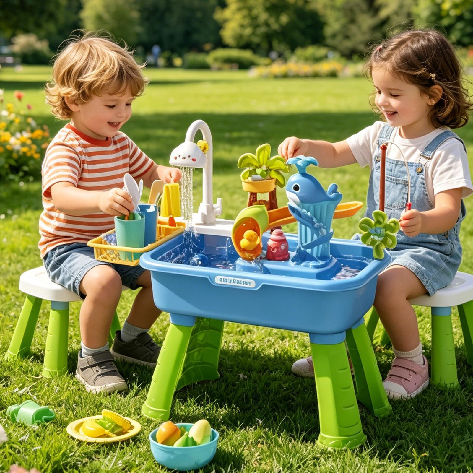 Mesa de juegos acuáticos para  - Kids Outdoor Sensory Table reseña y precio