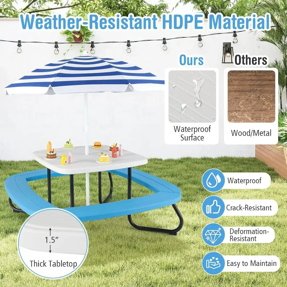Mesa de Picnic para 8 Personas - Kids Outdoor Umbrella For Table reseña y precio