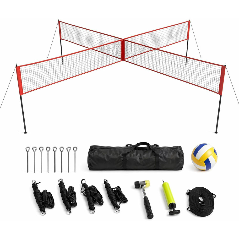 Juego de red de voleibol de 4  - Kids Outdoor Volleyball Net reseña y precio