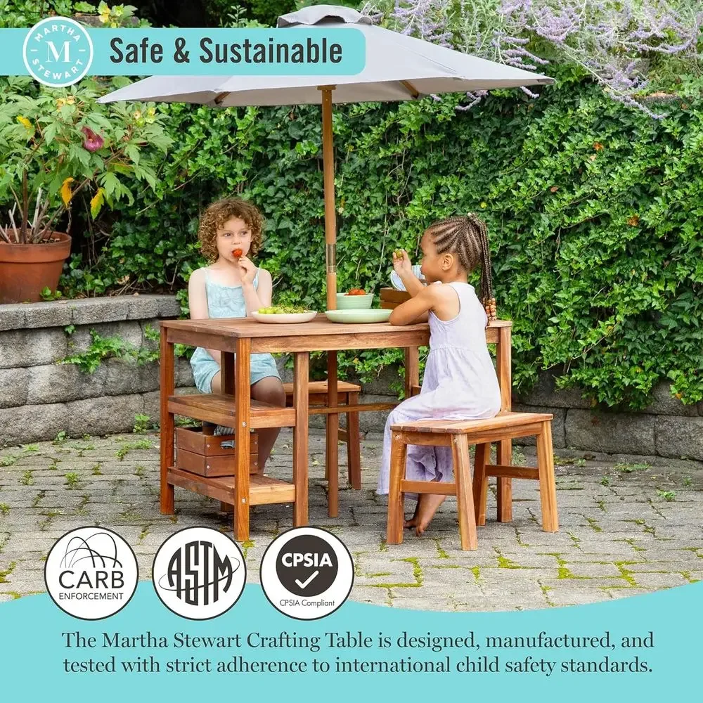 Conjunto de Mesa, Bancos y Som - Kids Outdoor Umbrella For Table reseña y precio
