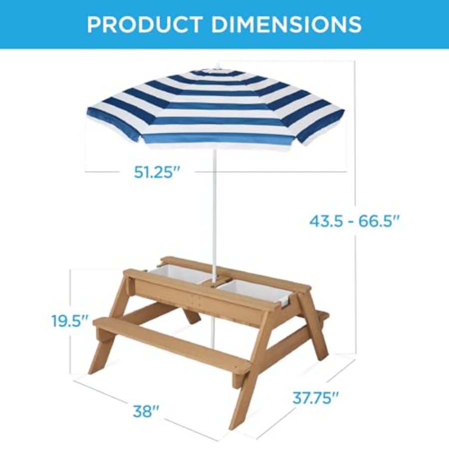 Mesa de picnic infantil para e - Kids Outdoor Umbrella For Table reseña y precio