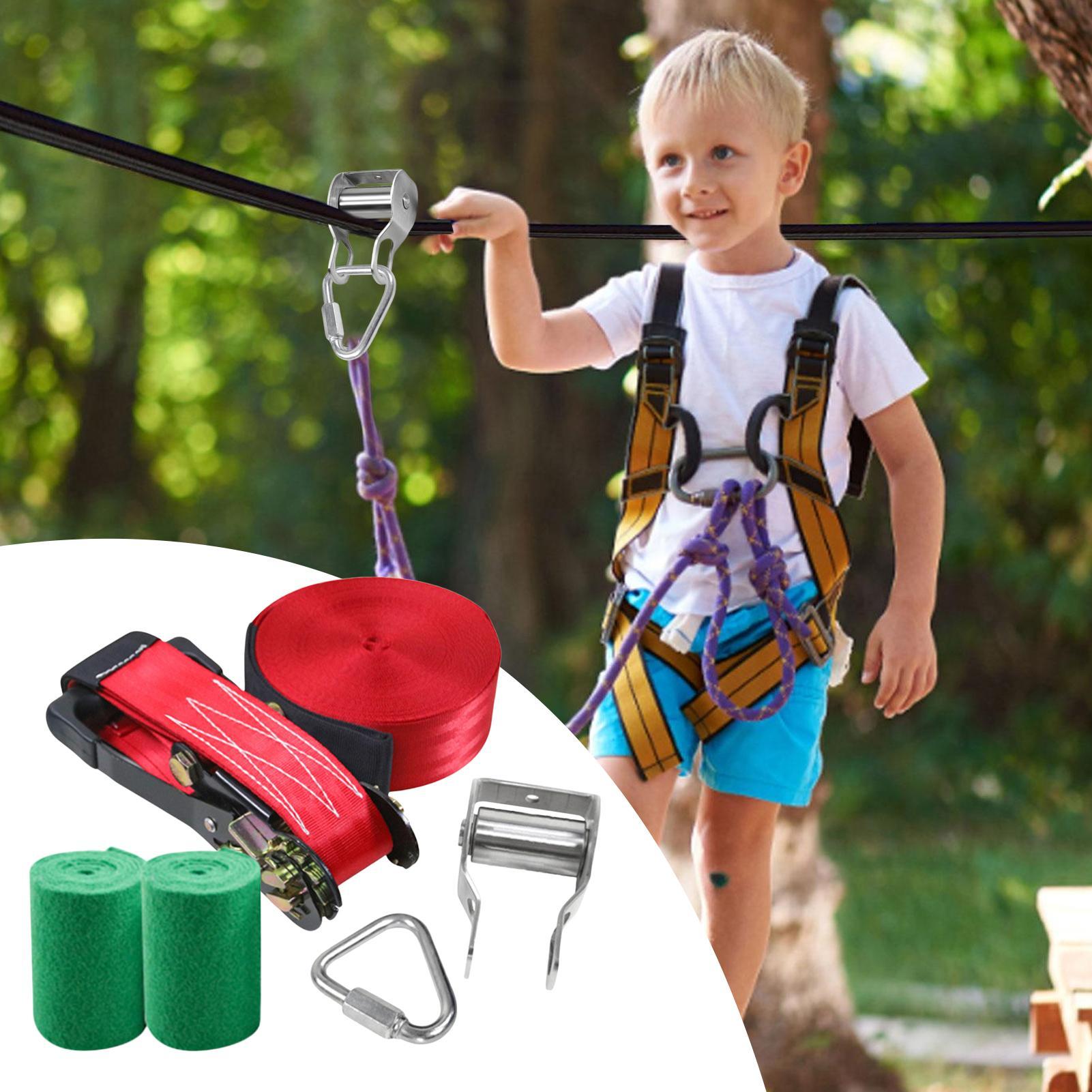 Cuerda de equilibrio para niño - Kids Outdoor Zipline reseña y precio