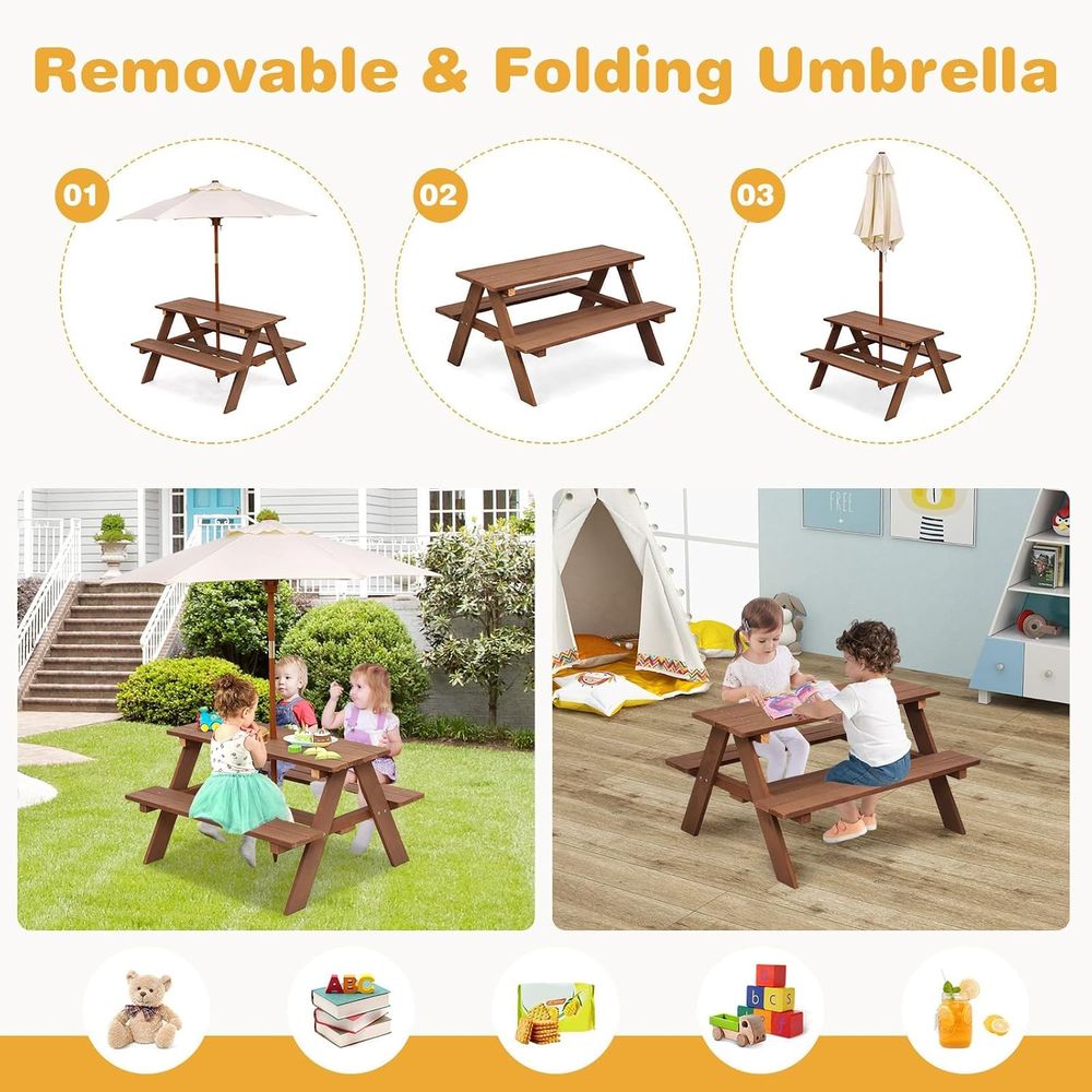 Mesa de Picnic Infantil de Mad - Kids Outdoor Umbrella For Table reseña y precio