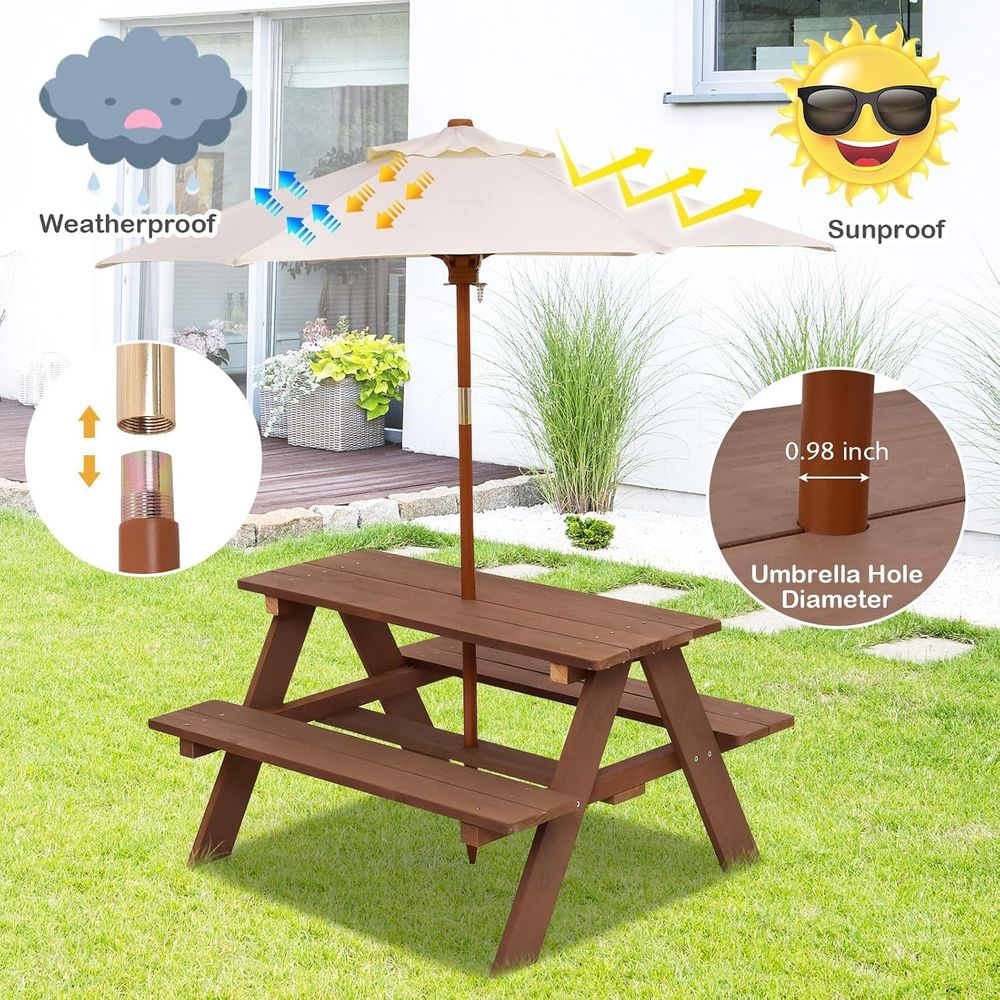 Mesa de Picnic Infantil de Mad - Kids Outdoor Umbrella For Table reseña y precio