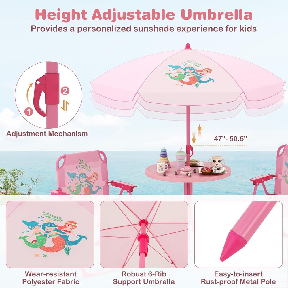 Mesa de Picnic para Niños, Mes - Kids Outdoor Umbrella For Table reseña y precio