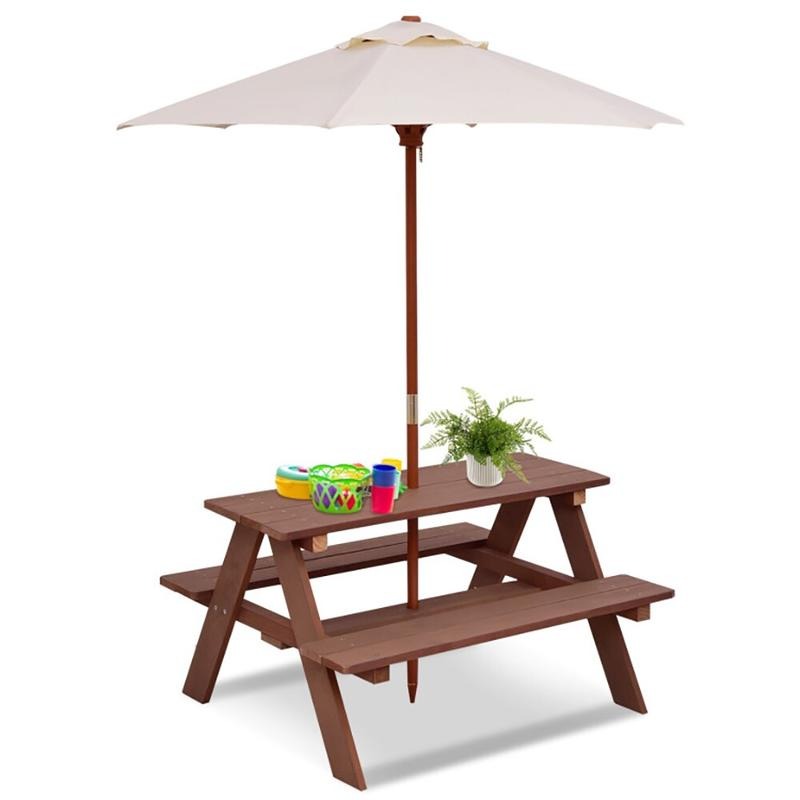 Conjunto de Mesa y Bancos de P - Kids Outdoor Umbrella For Table reseña y precio