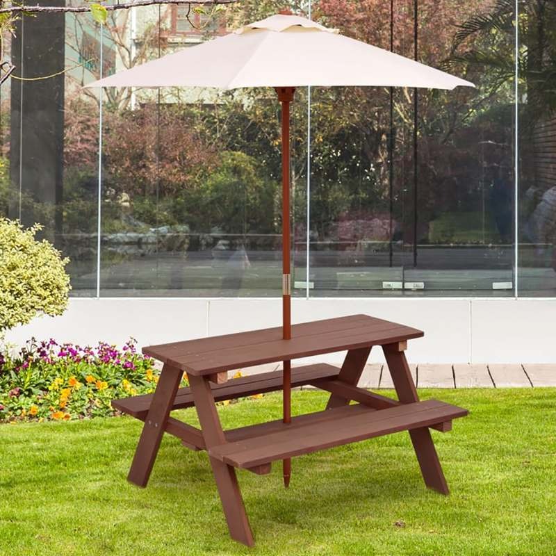 Conjunto de Mesa y Bancos de P - Kids Outdoor Umbrella For Table reseña y precio
