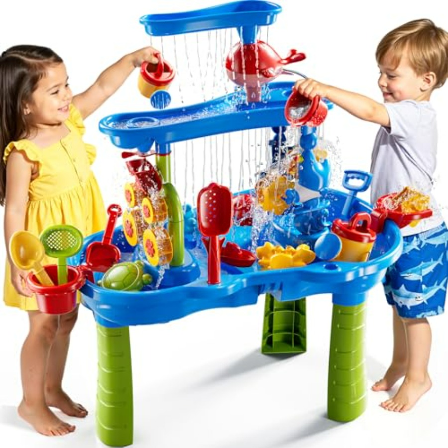 Mesa de juegos sensoriales de  - Kids Outdoor Sensory Table reseña y precio