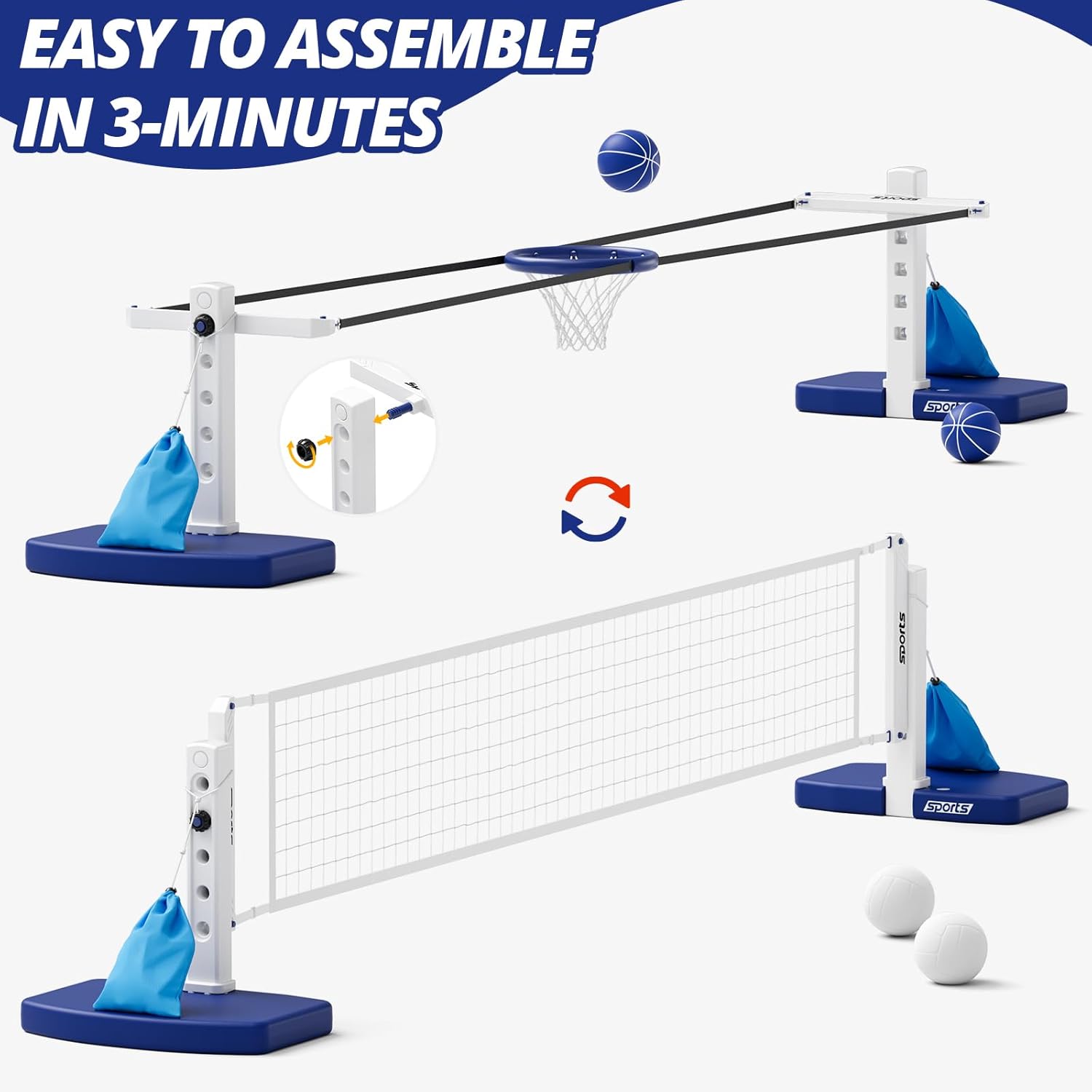 Set combinado de voleibol y ba - Kids Outdoor Volleyball Net reseña y precio