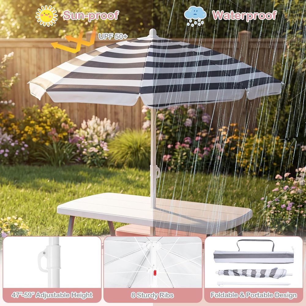 Mesa de Picnic para Niños, Jue - Kids Outdoor Umbrella For Table reseña y precio